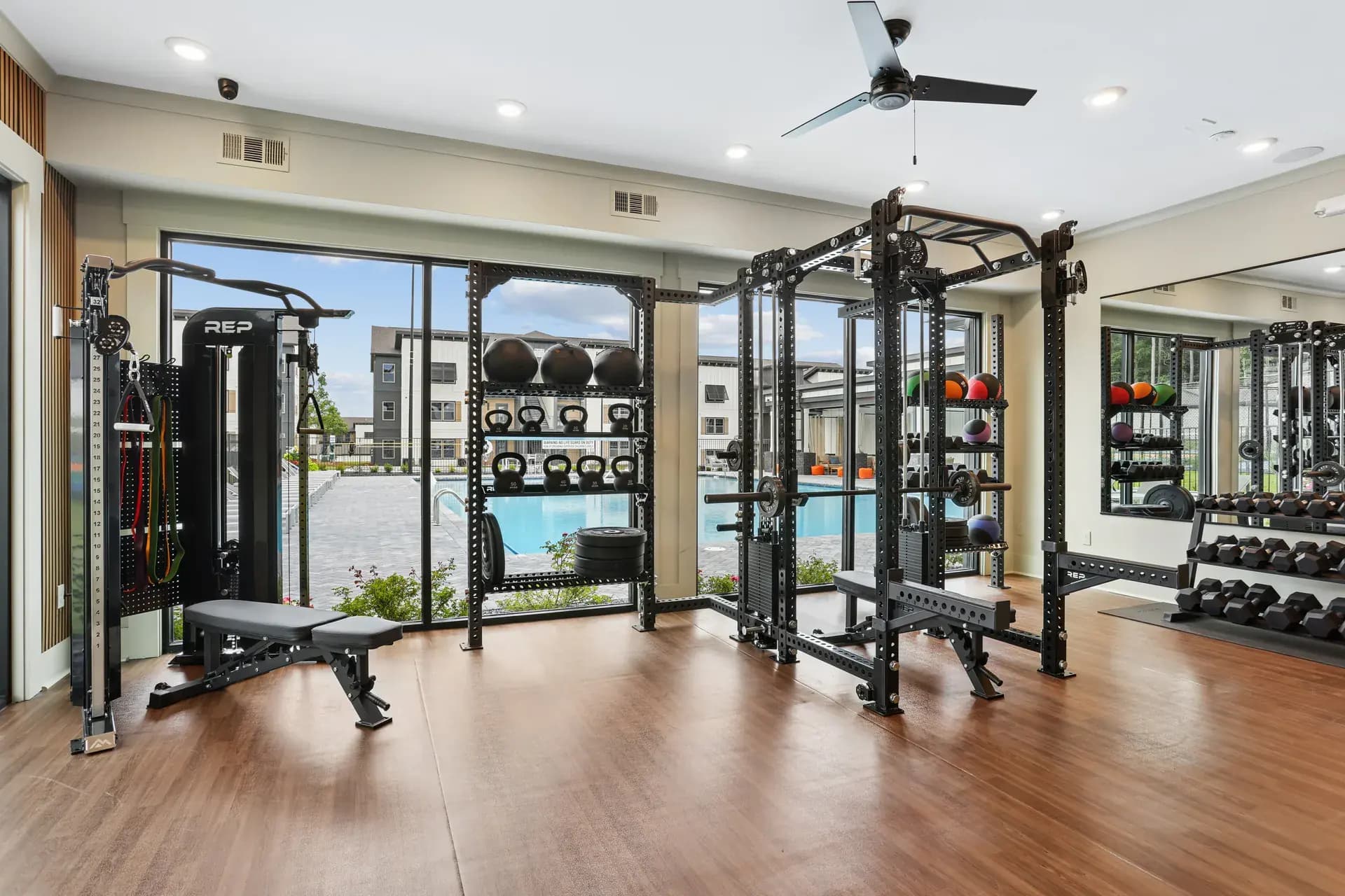 Wellness and fitness center at a Pointe Grand community