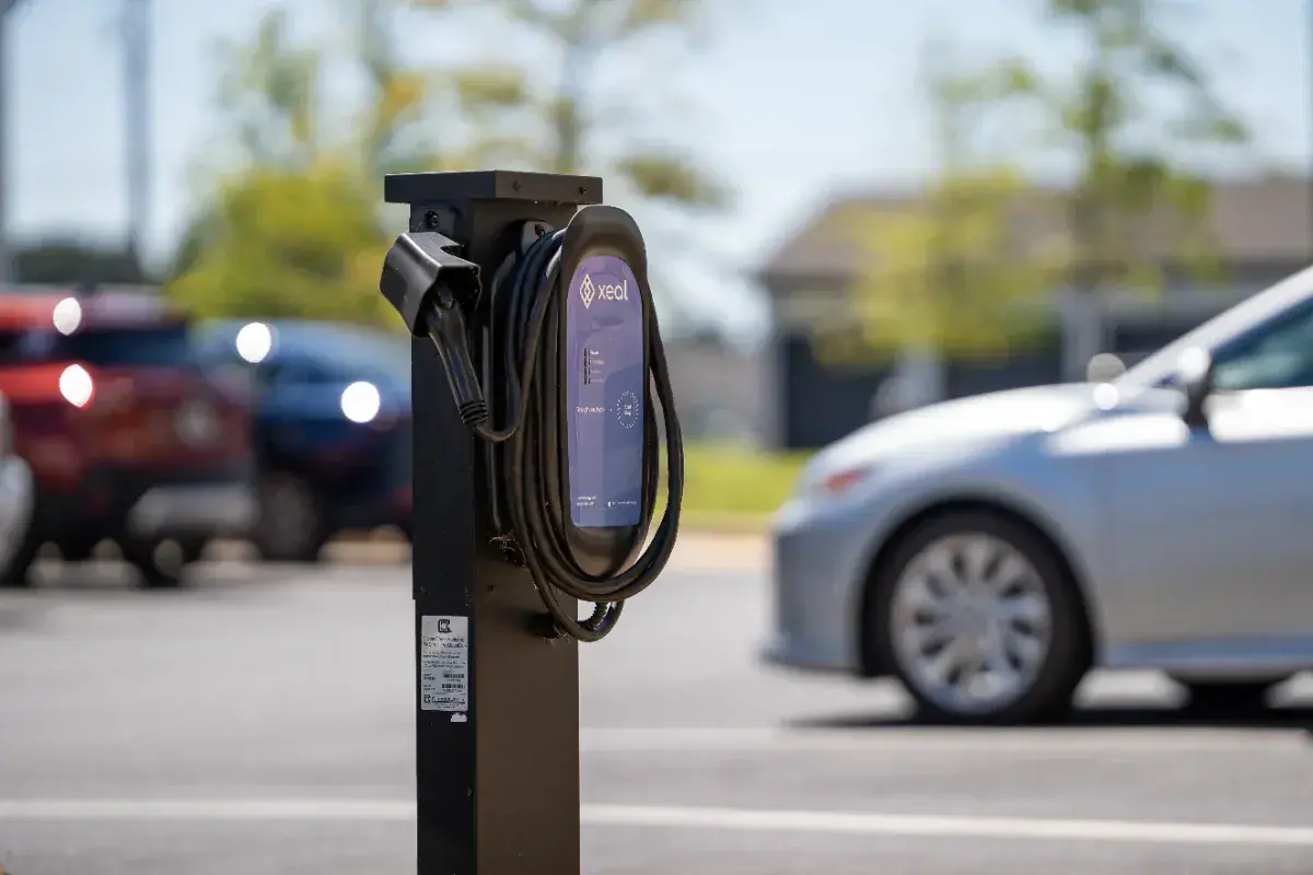 EV charging stations at a Pointe Grand community