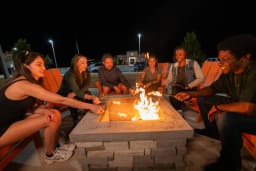 Community firepit at a Pointe Grand community