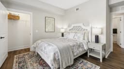 Bedroom in a Pointe Grand apartment home
